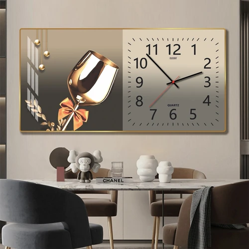 Tranh Đồng Hồ Treo Tường UV Pha Lê Bóng Ly Nghệ Thuật