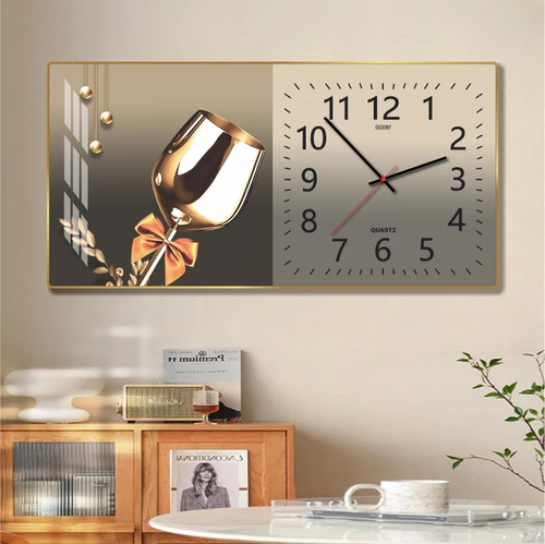Tranh Đồng Hồ Treo Tường UV Pha Lê Bóng Ly Nghệ Thuật