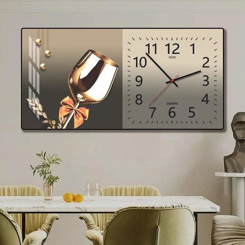 Tranh Đồng Hồ Treo Tường UV Pha Lê Bóng Ly Nghệ Thuật