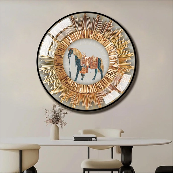 Tranh tròn tráng gương nghệ thuật bắc âu sang trọng quý phái