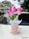 Chậu 3 bông tulip mini để bàn làm quà tặng đáng yêu 851