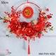 Vòng hoa thần tài 50cm treo cửa đón vận may mắn trang trí tết năm mới