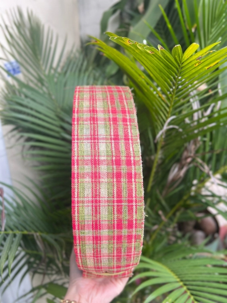 10m ruy băng caro giáng sinh trang trí cây thông mẫu 124