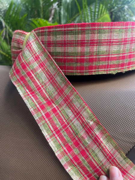 10m ruy băng caro giáng sinh trang trí cây thông mẫu 124