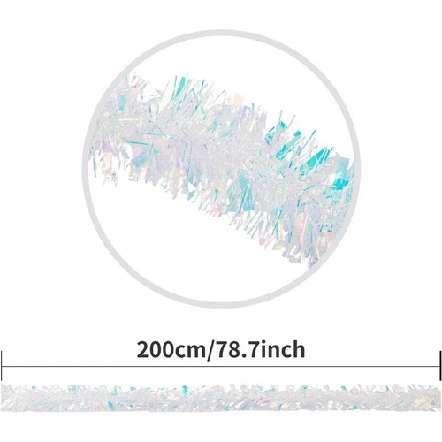 Dây đuôi chồn kim tuyến trắng tuyết sợi mỏng 2m trang trí noel