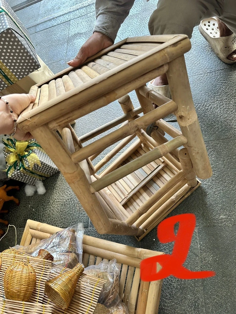 Ghế tre trang trí tiểu cảnh