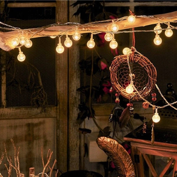 Dây đèn bi bọt 10m dây trắng có đầu nối dài 220v