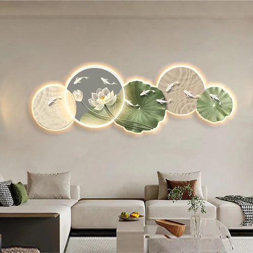 Tranh đèn tráng gương phòng khách hiện đại mẫu 255