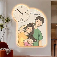 Tranh Đồng Hồ Đèn Led Tráng Gương Pha Lê Uv Gia đình 252