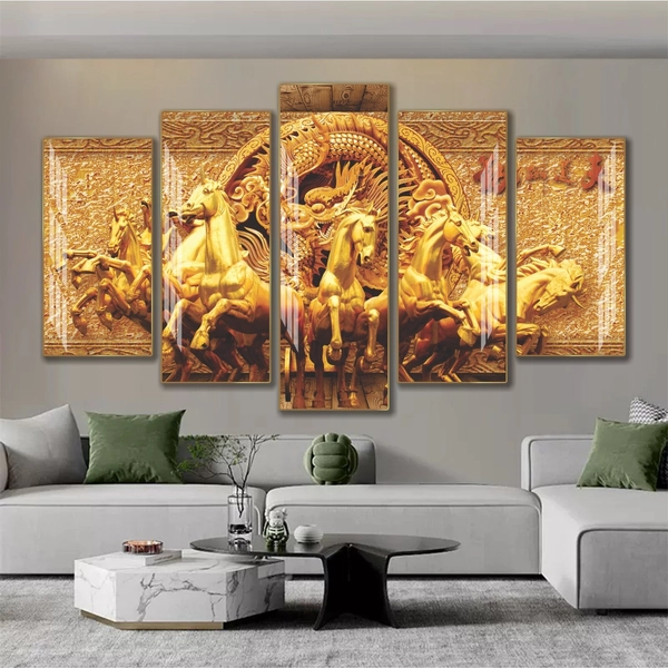 Tranh treo tường mã đáo thành công tranh trí phòng khách hiện đại mẫu 944