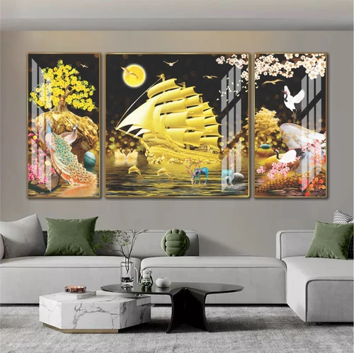 Tranh treo tường thuận buồm xuôi gió phong thủy phòng khách mẫu 943