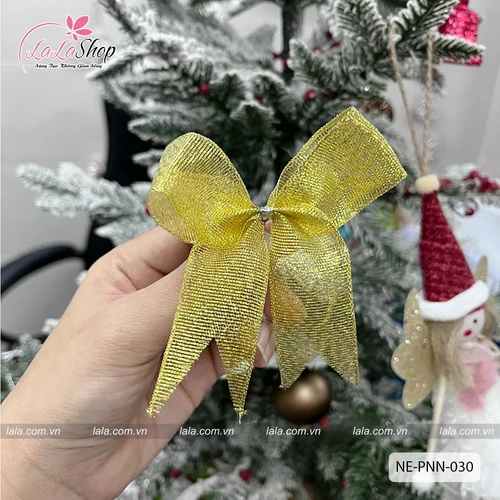 Set 6 nơ vàng trang trí cây thông noel