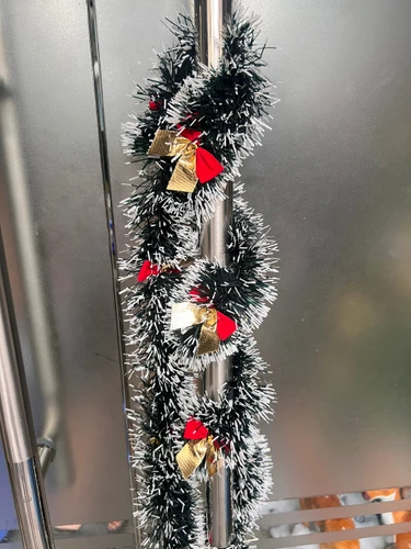 Dây Chồn Phủ Tuyết 2m Kèm Nơ Đỏ Vàng Trang Trí Noel