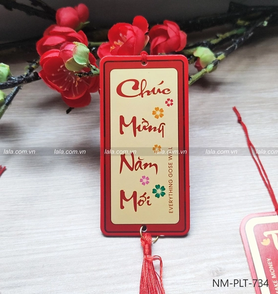 Set 6 Lộc Treo Bảng Chữ Thư Pháp Trang Trí Tết