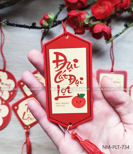 Combo 6 Lộc Treo Bảng Chữ Thư Pháp Trang Trí Tết