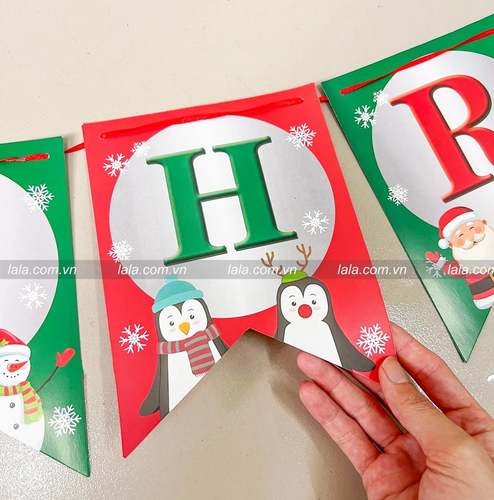Dây treo cờ merry christmas trang trí giáng sinh 2m7 mẫu 044