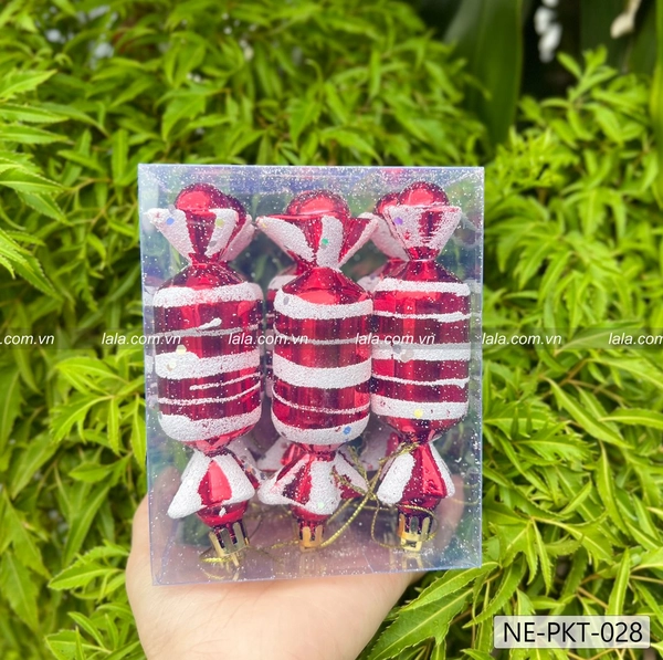 Hộp 6 que kẹo treo trang trí giáng sinh mẫu 028