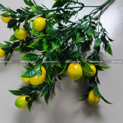 Cành táo xanh có lá phụ kiện trang trí tiểu cảnh tết mẫu 1367