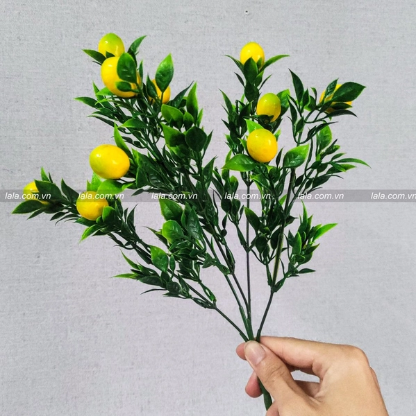 Cành chanh vàng có lá phụ kiện trang trí tiểu cảnh tết mẫu 1367