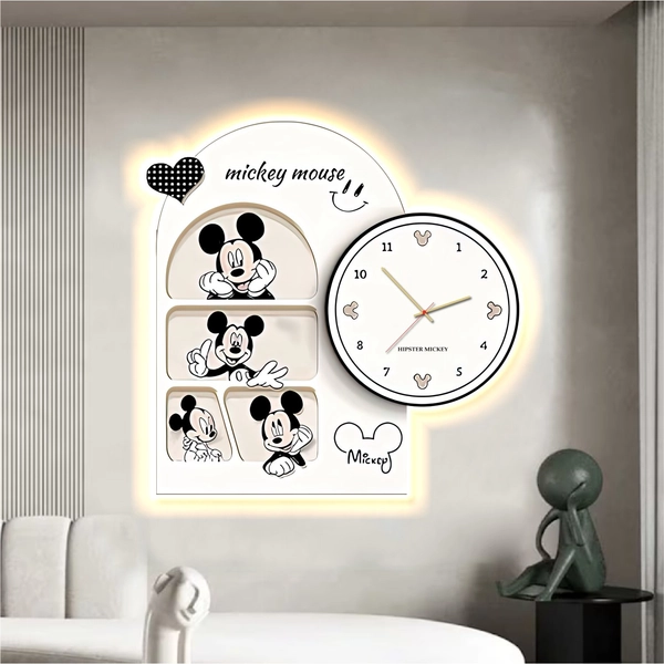 Tranh đèn tráng gương pha lê cao cấp chuột mickey mẫu 258