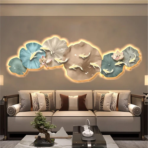 Tranh đèn tráng gương phòng khách hiện đại mẫu 261