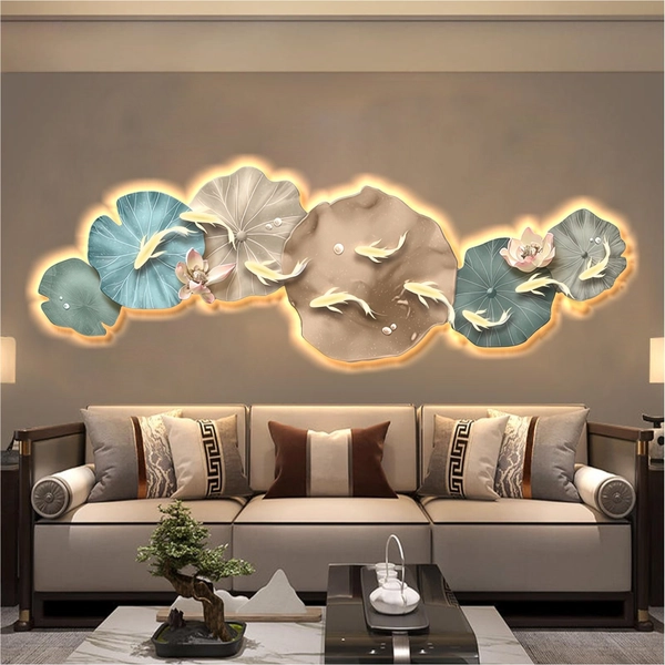 Tranh đèn tráng gương phòng khách hiện đại mẫu 261