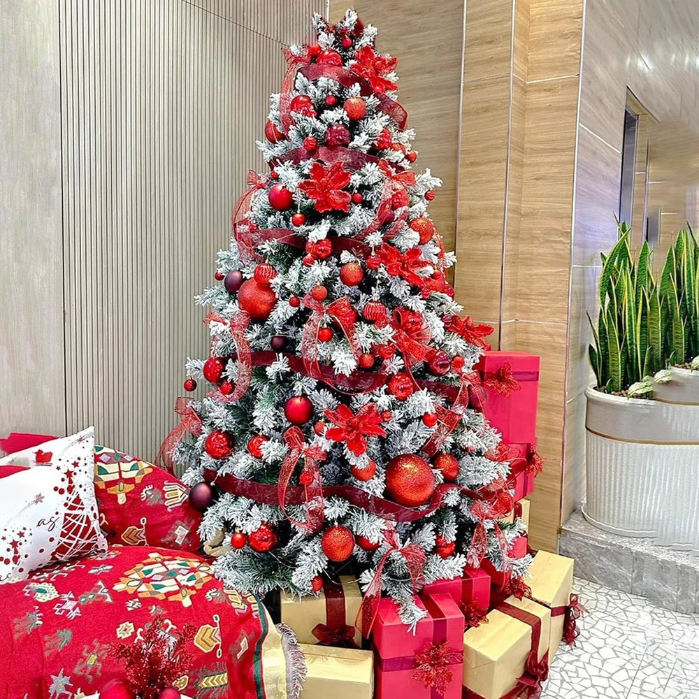 Cây thông noel phủ tuyết A4 cao 2m full phụ kiện trang trí giáng sinh