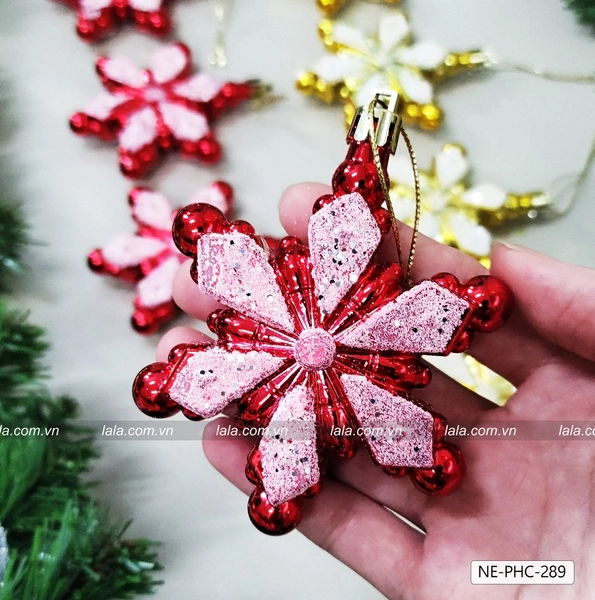 Hộp 4 châu hình ngôi sao trang trí cây thông giáng sinh 2 màu mẫu 067