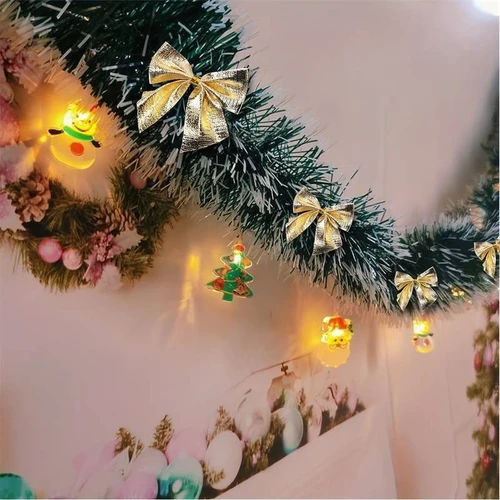 Dây Chồn Phủ Tuyết 2m Kèm Nơ Vàng Trang Trí Noel Mẫu 2