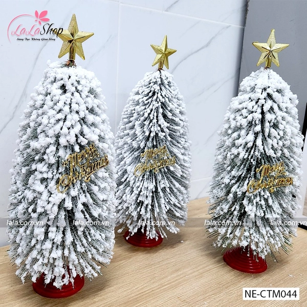 Cây Thông Noel Mini Lá Cước Phủ Tuyết (1 cây)