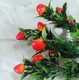 Cành tài lộc đỏ có lá phụ kiện trang trí tiểu cảnh tết mẫu 1372