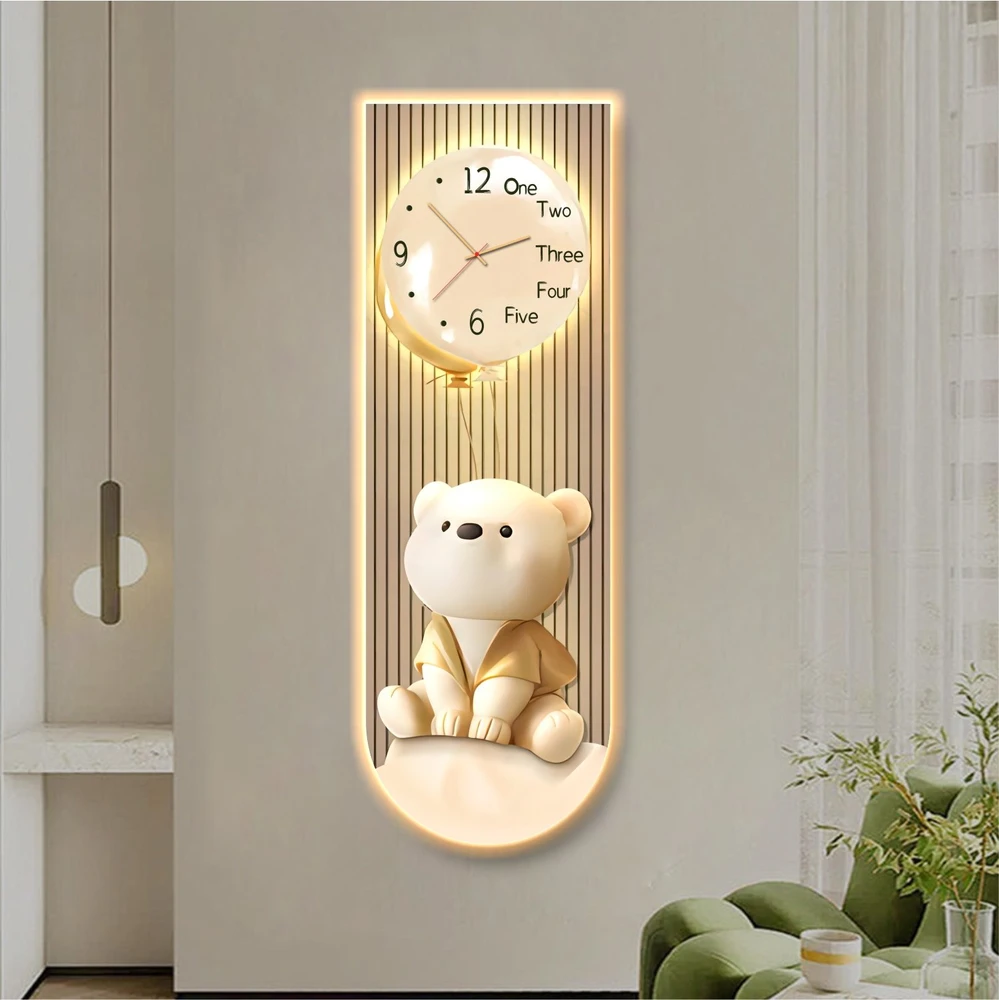 Tranh đèn tráng gương pha lê cao cấp kèm đồng hồ mẫu 268 kèm đồng hồ