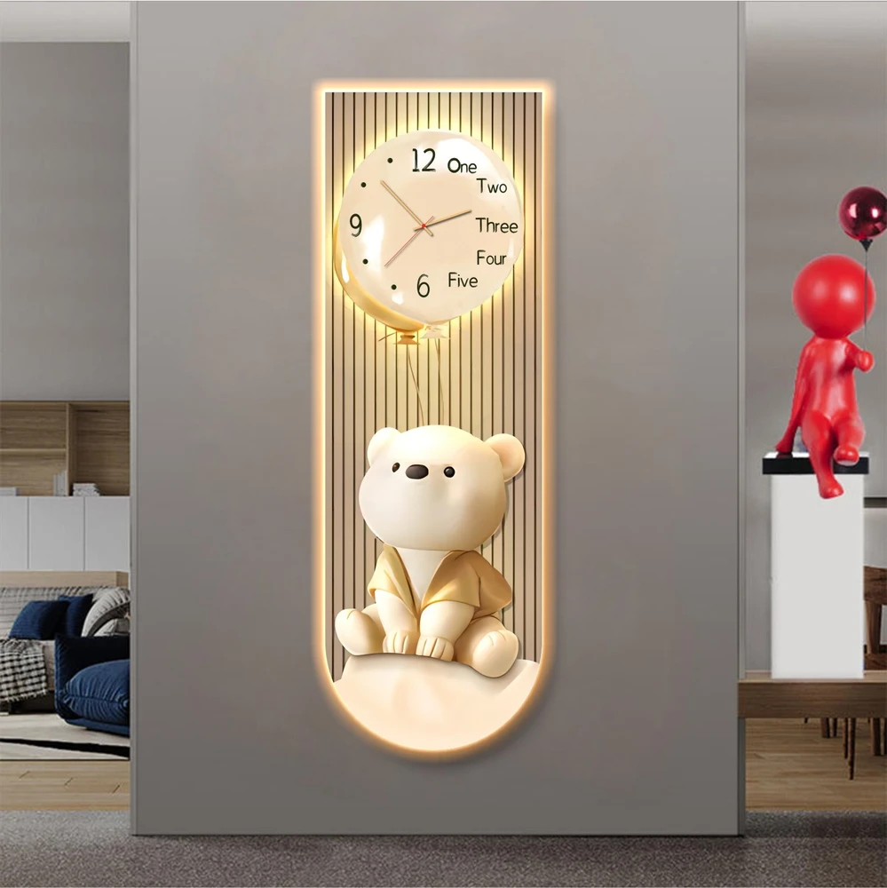 Tranh đèn tráng gương pha lê cao cấp kèm đồng hồ mẫu 268 kèm đồng hồ