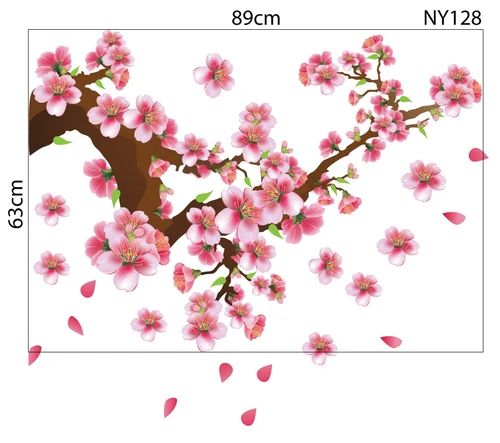 Decal cành đào hồng may mắn 3