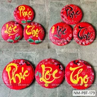 Combo 3 mẹt đỏ câu chúc thư pháp Phúc Lộc Thọ trang trí tết