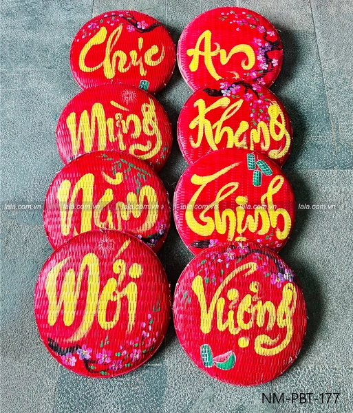 Combo 8 mẹt đỏ câu chúc thư pháp Chúc mừng năm mới - An khang thịnh vượng mẫu 177