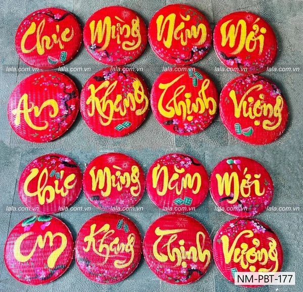 Combo 8 mẹt đỏ câu chúc thư pháp Chúc mừng năm mới - An khang thịnh vượng mẫu 177