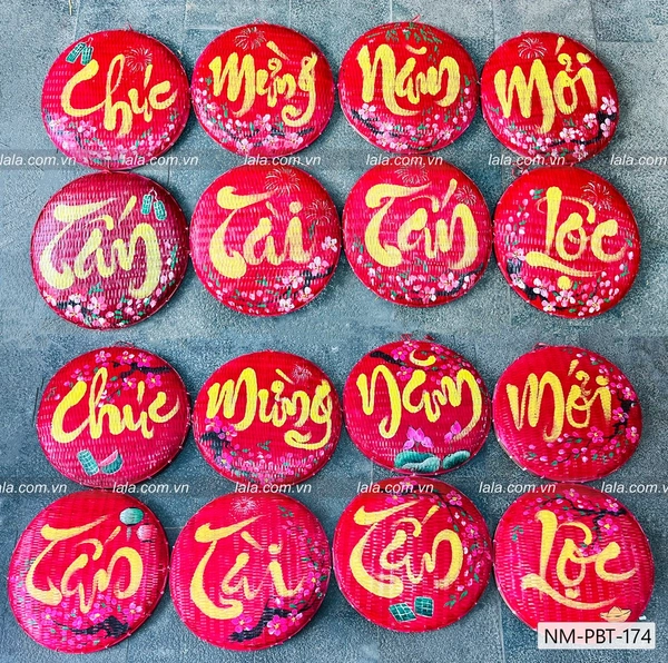 Combo 8 mẹt đỏ câu chúc thư pháp Chúc mừng năm mới - Tấn tài tấn lộc