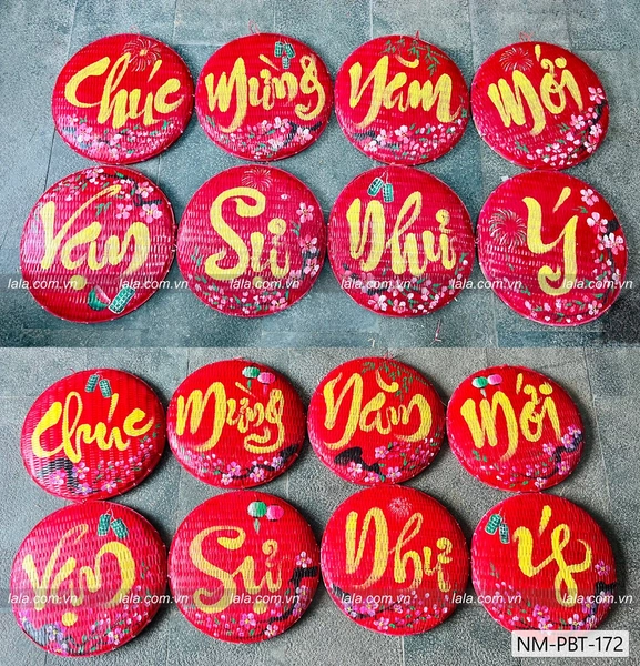 Combo 8 mẹt đỏ câu chúc thư pháp Chúc mừng năm mới - vạn sự như ý