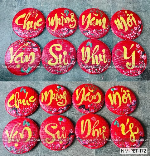 Combo 8 mẹt đỏ câu chúc thư pháp Chúc mừng năm mới - vạn sự như ý