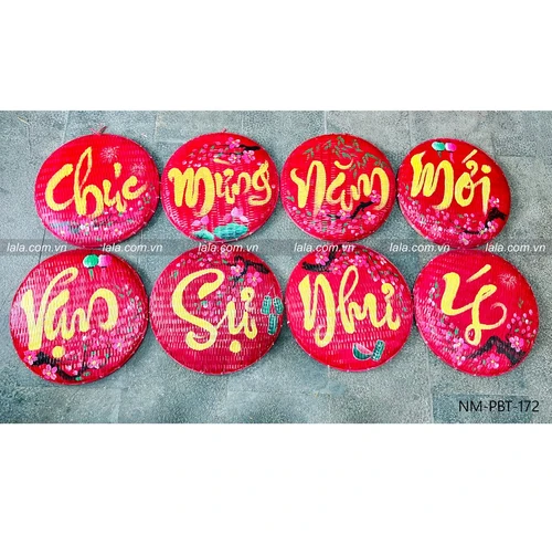 Combo 8 mẹt đỏ câu chúc thư pháp Chúc mừng năm mới - vạn sự như ý
