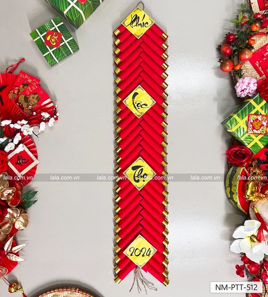 Dây pháo giấy nhung trang trí phúc lộc thọ 2025