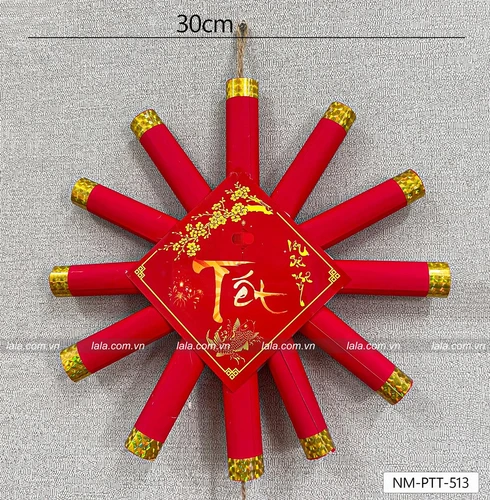 Dây pháo hoa 3 chùm tết thịnh vượng trang trí tết