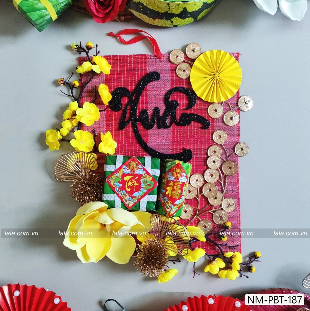 Mẹt chữ xuân trang trí tiểu cảnh tết phụ kiện trang trí đón năm mới mẫu 187