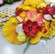 Mẹt tre quạt vàng chữ xuân đón năm mới phụ kiện trang trí tiểu cảnh tết