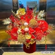 Chậu hoa đào đông đỏ để bàn chữ Phúc trang trí tết đón vận tài lộc mẫu 864