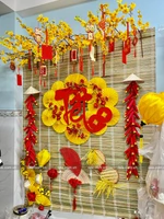 Bộ mành tre lớn full phụ kiện trang trí tiểu cảnh tết mẫu 18