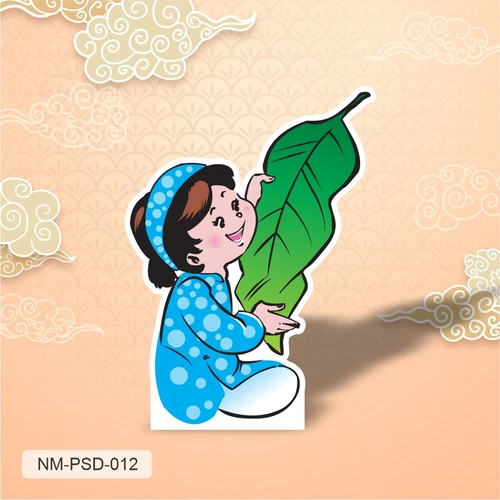 Standee Trang Trí Tết Bé Cầm Lá Chuối