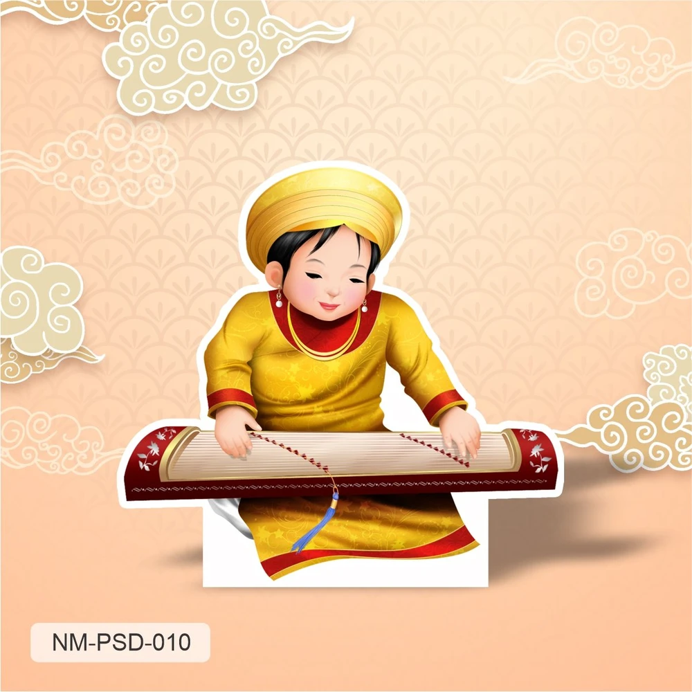 Standee Trang Trí Tết Bé Đánh Đàn