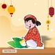 Standee Trang Trí Tết Bé Gói Bánh Đón Tết
